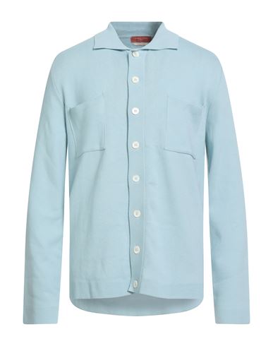 Daniele Fiesoli Man Shirt Sky Blue Size L Cotton In Blue