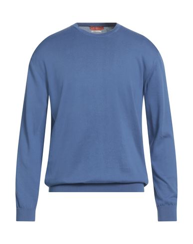 Daniele Fiesoli Man Sweater Slate Blue Size L Cotton In Blue