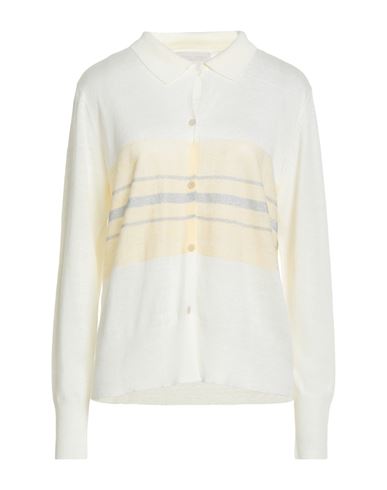 Fabiana Filippi Woman Cardigan Cream Size 12 Linen, Viscose, Polyester In White