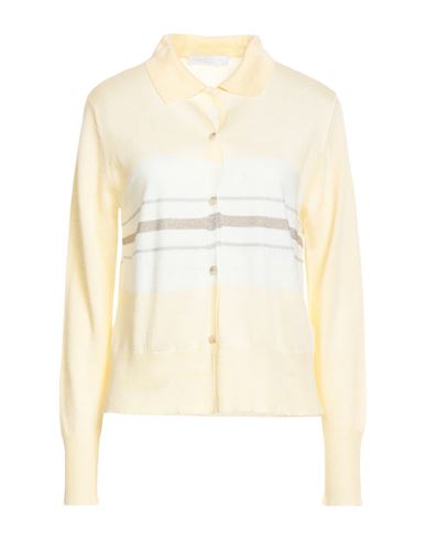 Fabiana Filippi Woman Cardigan Pastel Yellow Size 10 Linen, Viscose, Polyester In Yellow