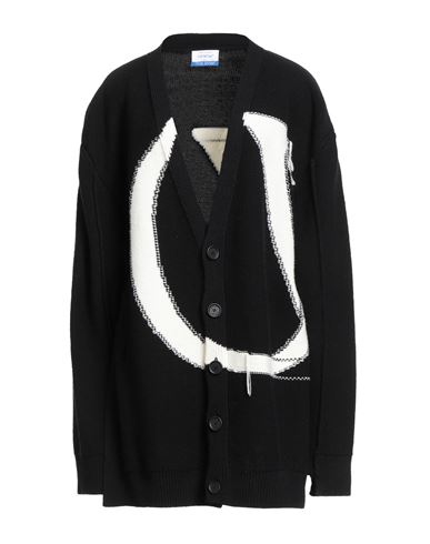 Off-white Woman Cardigan Black Size L Wool In Black