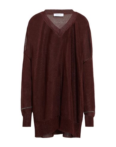 Fabiana Filippi Woman Sweater Chocolate Brown Size 4 Cotton, Polyester, Ecobrass In Brown