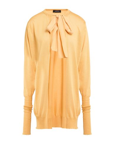 Fabiana Filippi Woman Cardigan Orange Size 10 Linen, Silk In Yellow