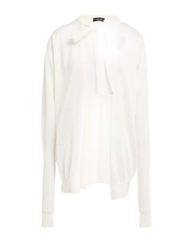 Fabiana Filippi Knit Sweater With Bow Detail And Linen-silk Blend In White