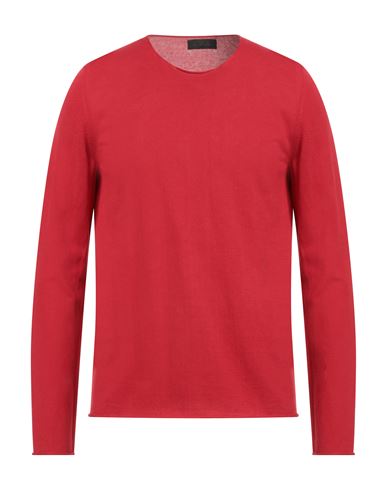 Lucques Man Sweater Red Size 40 Cotton In Red