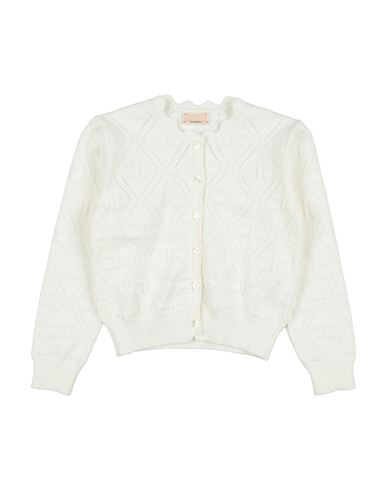 Elisabetta Franchi La Mia Bambina Toddler Girl Cardigan Off White Size 5 Viscose, Polyester In White