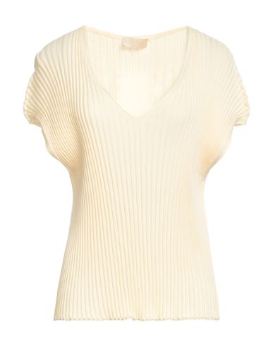 Momoní Woman Sweater Pastel Yellow Size M Cotton In White