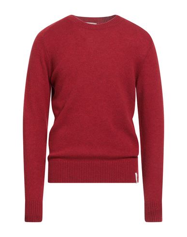 Brooksfield Man Sweater Brick Size 48 Virgin Wool In Red