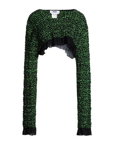 Msgm Woman Sweater Black Size 4 Synthetic Fibers, Polyamide, Merino Wool, Acrylic, Alpaca Wool In Green