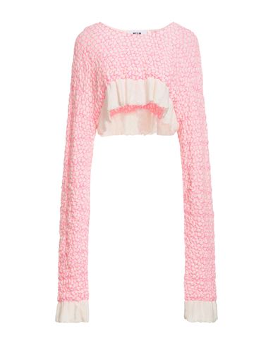 Msgm Woman Sweater Fuchsia Size 4 Synthetic Fibers, Polyamide, Merino Wool, Acrylic, Alpaca Wool In Pink