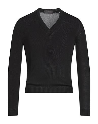 Fabrizio Del Carlo Man Sweater Black Size Xl Cotton In Black
