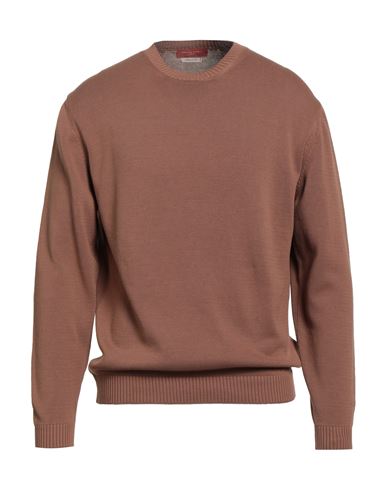 Daniele Fiesoli Man Sweater Light Brown Size L Cotton In Brown