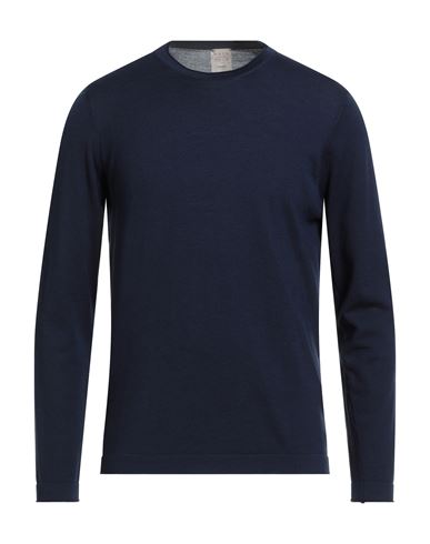 H953 Man Sweater Navy Size 40 Merino Wool In Blue