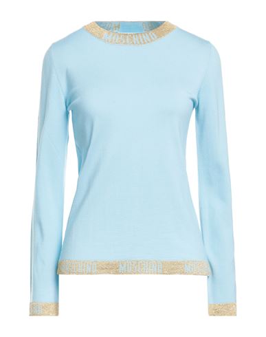 Moschino Couture Woman Sweater Sky Blue Size 6 Virgin Wool In Blue