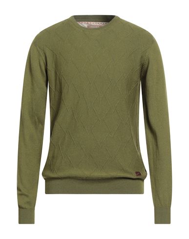 Yes Zee By Essenza Man Sweater Military Green Size 3xl Cotton, Wool