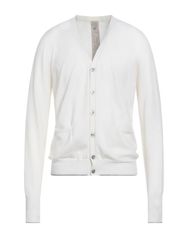 H953 Man Cardigan Ivory Size 44 Merino Wool, Cashmere In White