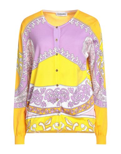 Leonard Paris Woman Cardigan Lilac Size L Cotton In Multi
