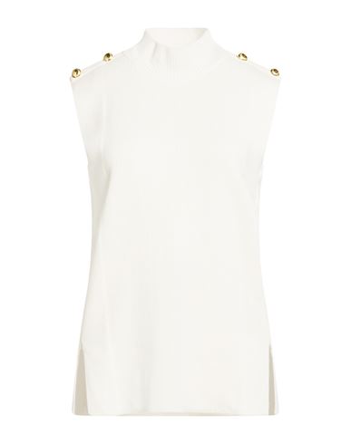 Barbour International Woman Turtleneck White Size 14 Cotton In White