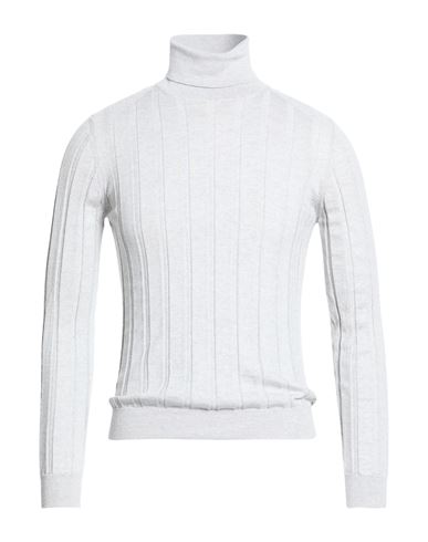 Fabrizio Del Carlo Man Turtleneck Light Grey Size L Merino Wool In Gray
