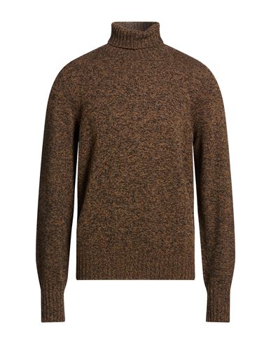Drumohr Man Turtleneck Camel Size 48 Lambswool In Brown