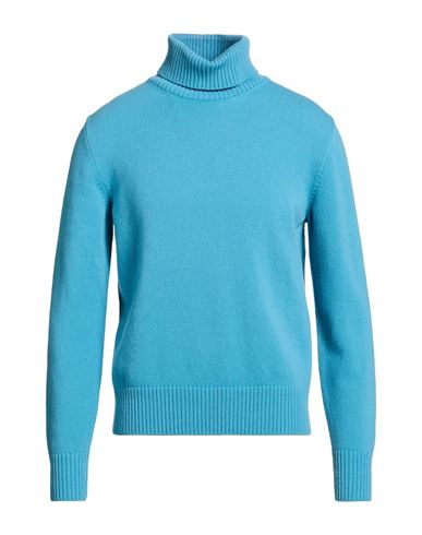 Herno Man Turtleneck Azure Size 44 Wool In Blue
