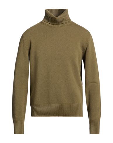 Herno Man Turtleneck Military Green Size 46 Wool In Brown