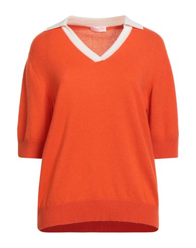 Lana D'oro Woman Sweater Orange Size 10 Cashmere