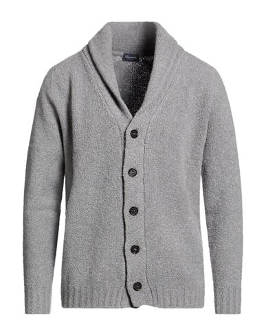 Drumohr Man Cardigan Grey Size 46 Merino Wool In Gray