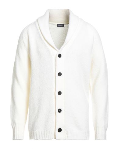 Drumohr Man Cardigan Ivory Size 46 Merino Wool In White