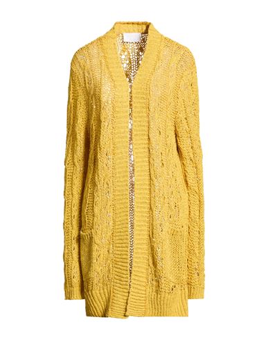Daniele Fiesoli Collezione N_01 Woman Cardigan Marigold Size S Linen, Cotton, Polyamide In Yellow