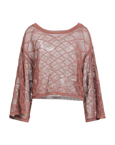 Daniele Fiesoli Collezione N_01 Woman Sweater Brown Size L Organic Cotton, Polyamide