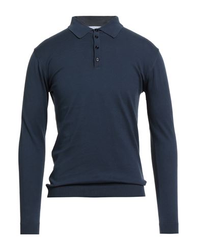 Wool & Co Man Sweater Midnight Blue Size L Cotton In Blue
