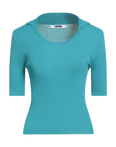 Grifoni Woman Sweater Turquoise Size 6 Viscose, Polyamide In Blue