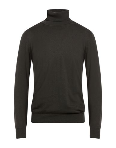 Crossley Man Turtleneck Charcoal Size Xl Cotton, Cashmere In Gray