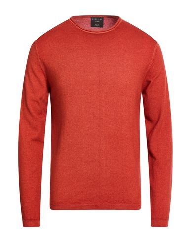 Crossley Man Sweater Rust Size L Cashmere In Red