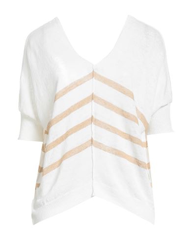 B.yu B. Yu Woman Sweater White Size S Linen, Polyamide