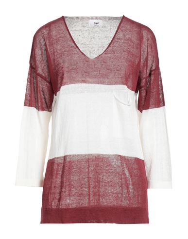 B.yu B. Yu Woman Sweater Burgundy Size M Linen, Polyamide In Red