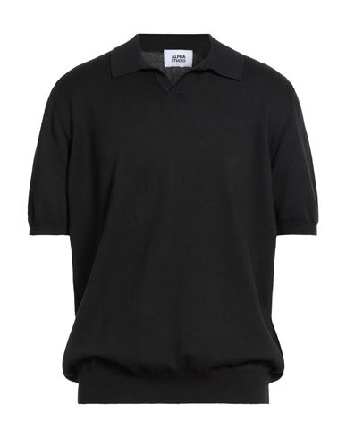 Alpha Studio Man Sweater Black Size 48 Cotton