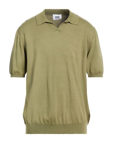 Alpha Studio Man Sweater Sage Green Size 48 Cotton