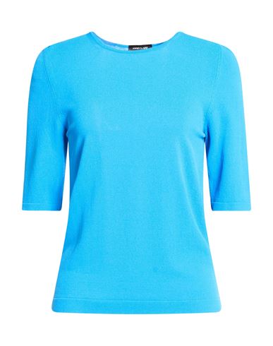 Anneclaire Woman Sweater Azure Size 8 Viscose, Polyamide In Blue