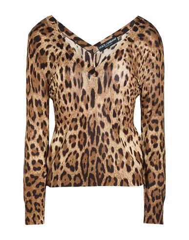 Dolce & Gabbana Woman Sweater Brown Size 8 Silk In Multi