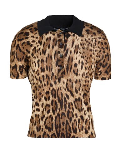 Dolce & Gabbana Woman Sweater Brown Size 6 Silk In Animal Print