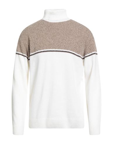 Barbati Man Turtleneck Beige Size Xxl Polyamide, Wool, Viscose, Cashmere In Multi