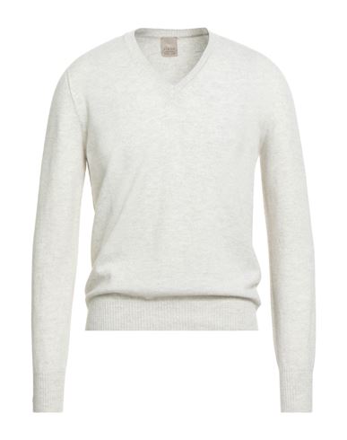 H953 Man Sweater Light Grey Size 40 Merino Wool In Animal Print