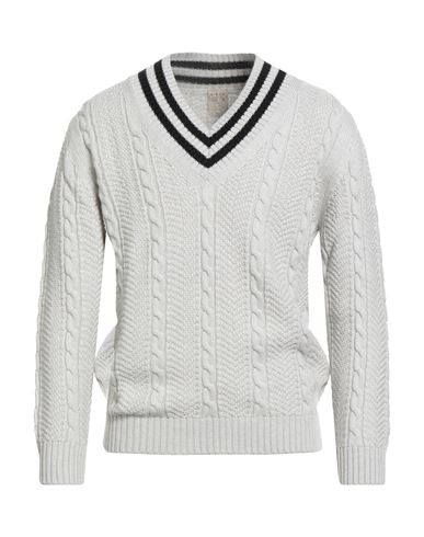 H953 Man Sweater Light Grey Size 40 Merino Wool In Multi