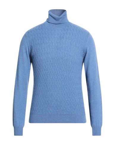 Barbati Man Turtleneck Slate Blue Size L Polyamide, Wool, Viscose, Cashmere