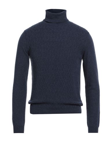 Barbati Man Turtleneck Navy Size S Polyamide, Wool, Viscose, Cashmere In Blue