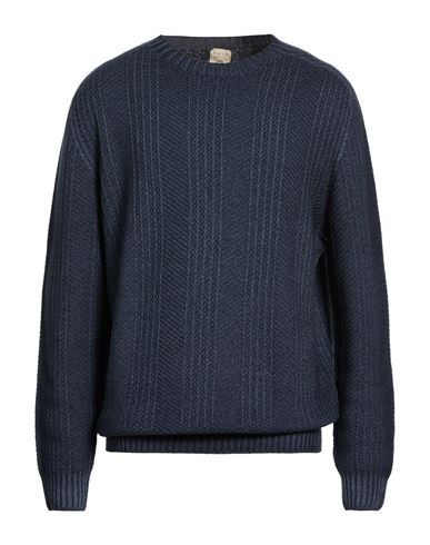 H953 Man Sweater Navy Size 50 Merino Wool In Blue
