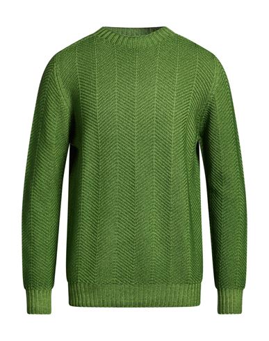 H953 Man Sweater Green Size 40 Merino Wool In Multi
