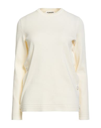 Jil Sander Woman Sweater Ivory Size 2 Cotton, Polyamide, Elastane In White
